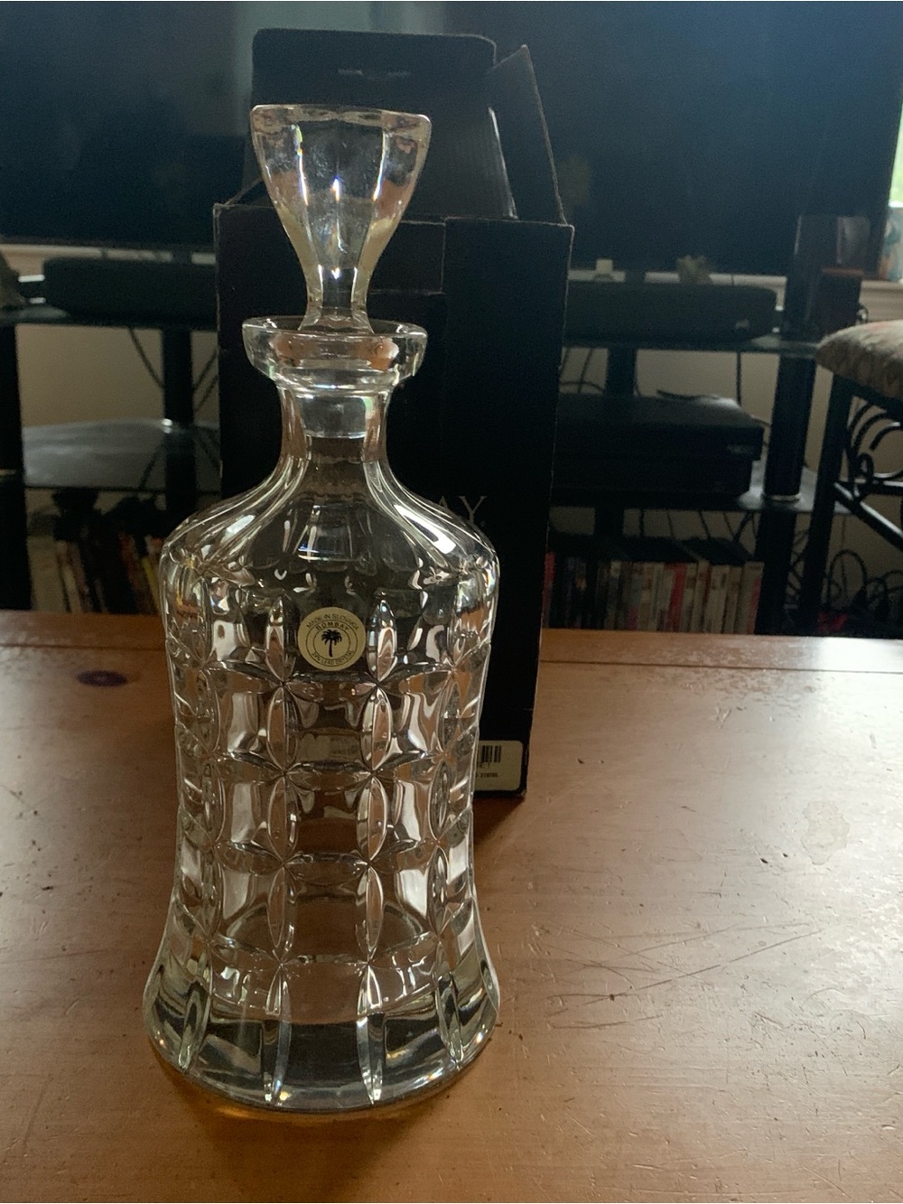 Bombay Clear Patterned Glass Decanter with Stopper